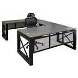 Xdustrial Series 71"W x 107"D Executive Black Metal Frame U-Shaped Desk