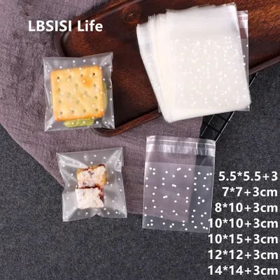 LBSISI Life Frosted Dot Candy Cookie Chocolate Bag Christmas Wedding Gift Bags Plastic Packaging