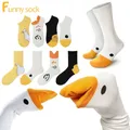 Fashion Funny Goose Duck Printed Socks Women Cartoon Animal Sock Winter Warm Mid Tube Cotton Sock
