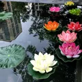 3 Pcs Mixed Color Artificial Flower Floating Lotus Lifelike Water Lily Micro Landscape for Wedding