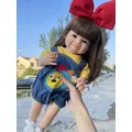 NPK 55CM Full Body Soft Silicone Vinyl Reborn Toddler Girl Doll which can stand with Almost Straight