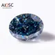 AIOSC Loose Gemstones 100% Real Moissanite Stone ViVid Blue Color Oval Cut for Diamond Ring with GRA