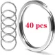 40pcs/lot 25mm Stainless Steel Open Double Jump Rings for DIY Key Double Split Rings Connectors for