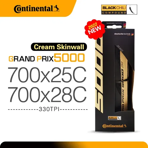 Neue Continental GrandPrix 5000/700X25C 28C Drahtreifen Rennradreifen Creme Skinwall Fahrrad Klappbarer stichfester Reifen GP5000