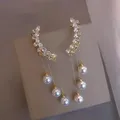 Neue Kristall perlen Tropfen Ohrringe mit bling Zirkonia Temperament Frauen Ohrclip hochwertige