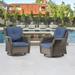 Cozywor Wicker Patio Outdoor Lounge Chair Swivel Rocking Chair (Set of 2)