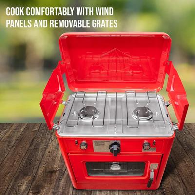 Hike Crew Gas Camping Oven, Portable Camping Stove & Oven with Dual Burners