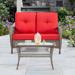 Cozywor Wicker Outdoor Patio Loveseat with Cushions