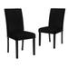 Duke 22 Inch Dining Chair, Black Velvet, Parson Style, Nailhead, Set of 2 - 18.19L x 22.4W x 37.8H