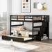 Stairway Full-Over-Full Bunk Bed with Trundle, Storage and Guard Rail for Bedroom, Dorm, Espresso