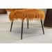 Fluffy Faux Fur Accent Chair with Ottoman Footrest, Upholstered Armless Low Back Chair with Stool, Comfy Modern Chair