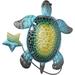 Metal Sea Turtle Wall Decor Sea Turtle Wall Art Decoration for Home Bedroom Living Room Office Garden Fence Aquarium Ocean Wall Decor Blue