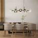 Modern Chandelier 7-Light Linear Bubble Glass Ball Ceiling Pendant Lamp Fixture