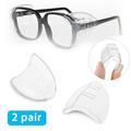 4pcs Safety Eye Glasses Side Shields Comfortable Protection for Your Eye and Lightweight Design Slip On Clear Side Shield Fits Small/ Medium/ Large Eyeglasses