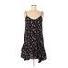 Thakoon Collective Casual Dress - A-Line V Neck Sleeveless: Black Floral Dresses - Women's Size 4