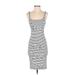 Trafaluc by Zara Casual Dress - Bodycon Square Sleeveless: White Print Dresses - Women's Size Small