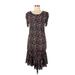 Tanya Taylor Casual Dress - Midi: Black Floral Dresses - Women's Size Small