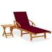 Htovila Patio Sun Lounger with Table and Cushion Solid Wood Acacia