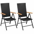 Htovila Stackable Patio Chairs 2 pcs Poly Rattan Black