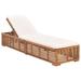 Htovila Sun Lounger with Cushion Solid Teak Wood