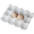 Pretty Ceramic Egg Plate Kitchen Restaurant Fridge Storage and Cookable Egg Porcelain Decorative Crate White (6 12ï¼Œ Cups Egg holder) 12 Cups egg holder F79730