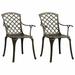 Htovila Patio Chairs 2 pcs Cast Aluminum Bronze