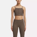 Women's Yoga Performance Rib Crop Top in Brown