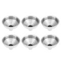 Hemoton 6 Pcs Mini Stainless Steel Funnel Portable Useful Hip Flask Flagon Special Funnel Household Kitchen Oil Leakage Filter - 3x0.8x3cm (Silver)
