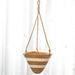 1 Pack Macrame Plant Hangers Jute Crochet Plant Indoor Boho Plant Hanger Large Hanging Wall Plants for Indoor Outdoor Home Decorations Fence Planters Plant Flower Pots