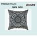Decorative Throw Pillow Covers Mandala Accent in 100% Cotton Canvas for Sofa Couch Bedroom Home Decor Pack of 2