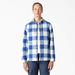 Dickies Women's Flannel Hooded Shirt Jacket - Surf Blue Campside Plaid Size XS (FJ076)