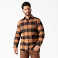 Dickies Men's Heavyweight Brawny Flannel Shirt - Brown Duck/black Buffalo Plaid Size M (WL901)