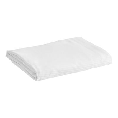 1888 Mills Magnificence T-310 120" x 96" Queen Size White Tone on Tone Stripe Pima Cotton / Polyester Flat Sheet - 12/Case