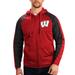 Men's G-III Sports by Carl Banks Red Wisconsin Badgers Neutral Zone Raglan Full-Zip Track Jacket Hoodie