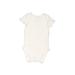 Just One Year by Carter's Short Sleeve Onesie: White Solid Bottoms - Size 3 Month