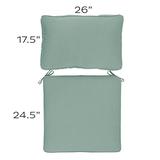 Replacement Seat and Back Cushion Set with Zipper 26x42 - Select Colors - Canopy Stripe Kiwi/Sand Sunbrella - Ballard Designs Canopy Stripe Kiwi/Sand Sunbrella - Ballard Designs