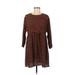 ASOS Casual Dress - A-Line Crew Neck 3/4 sleeves: Brown Polka Dots Dresses - Women's Size 6