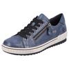 Plateausneaker REMONTE, Damen, Gr. 45, blau (dunkelblau), Leder, sportlich, Schuhe, Freizeitschuh, Halbschuh, Schnürschuh mit Außenreißverschluss