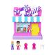 Polly Pocket Pollyville Süßwarenladen - Spielset mit 2 Puppen, 3 Accessoires und 3 Etagen voller Spielspaß, Popcorn-Maschine, Lebkuchenhaus und riesigem Kaugummiautomaten, HNB03