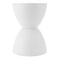 FOLOSAFENAR Hourglass Shaped Side Table, Hourglass Shaped Stool Sturdy Wear Resistant Wide Application Prevent Bumps for Bathroom(White)