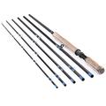 13ft 8-9wt or 14ft 9-10wt 6 Pieces Sections Carbon Spey Fly Fishing Rod Pole Double Hand Medium Fast Freshwater and Saltwater Fly Fishing (14ft 9-10wt)