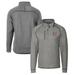 Men's Cutter & Buck Heather Gray Harvard Crimson Football 150th Anniversary Big Tall Mainsail Sweater-Knit Half-Zip Pullover Top