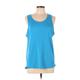 Nike Active Tank Top: Blue Solid Activewear - Women's Size Large