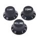Hemoton 3 PCS/ Set Plastic Hat Guitar Volume Tone Control Knobs Rotary Knobs for Strat ST Stratocaster Electric Guitar Parts Replacement (Black)