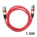 TITOUMI 1.5m/5ft Microphone Sound Card Line with Male to Female Three Core Xlr Balance Line Red