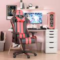 Rattantree - Fauteuil gamer, Chaise gaming, Chaise de bureau Réglable Pivotant, Rouge - Rouge