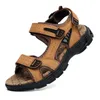 Echtes Leder Herren Sandalen Sommer Freizeit Herren Schuhe Hochwertige weiche Freizeitsandalen für Männer Strand Wandern Herrenschuhe Größe 46