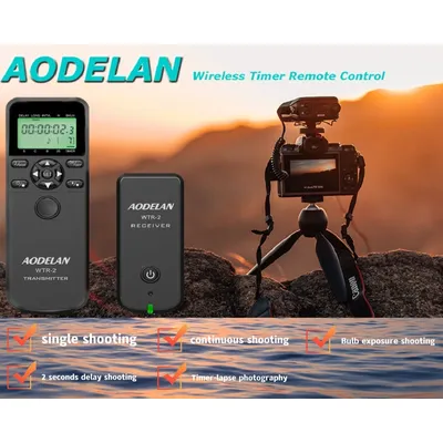 AODELAN Wireless Remote Timer und Trigger LCD-Kamera-Auslöser für ausgewählte Canon Nikon Sony Fujifilm Panasonic-Kameras