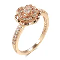 Kinel Heißer 585 Rose Gold Ringe Mode Rose Blume Natürliche Zirkon Ring Für Frauen Kristall Geschenk
