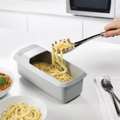 Mikrowelle Pasta Herd mit Sieb Wärme Beständig Pasta Boot Dampfer Spaghetti Nudel Kochen Box